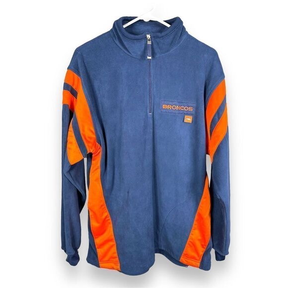 Denver Broncos Fleece Quarter Zip Pull Over oversized M - Picture 1 of 6